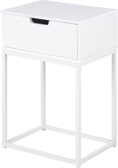 Lisomme Teun Nachtkastje - Hout - Metalen Frame - met Lade - Bijzettafel - Modern - Scandinavisch - Grijs - 40 x 30 x 61 cm