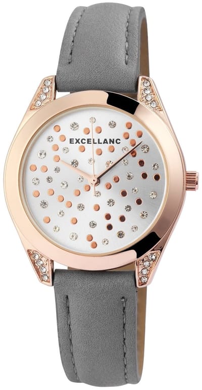 EXCELLANC Dameshorloge van imitatieleer EX0373 Excellanc dameshorloge met imitatieleren band