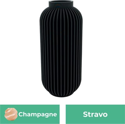 Stravo moderne vaas – Decoratieve vaas - Champagne - 3d geprinte vaas – geschikt voor droogbloemen - 20CM