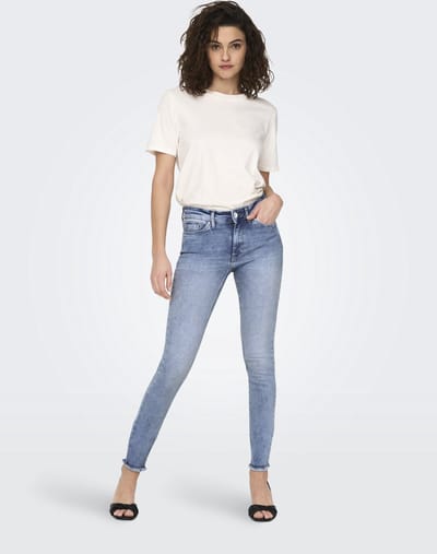 ONLY ONLBLUSH MID SK ANK RAW DNM REA694 NOOS Dames Jeans - Maat XL X L34