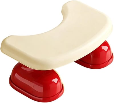 Poep Kruk - Hurk Verhoger - Stoelgang Ondersteuning - Anti Slip Ontwerp - 18.1 x 26.7 cm - Rood