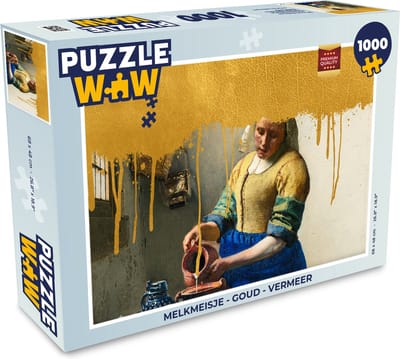Puzzel Melkmeisje - Goud - Vermeer - Legpuzzel - Puzzel 1000 stukjes volwassenen