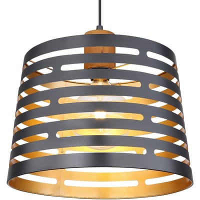 Globo - hanglamp - Ablona - zwart - metaal - Ø 35cm - E27 - 15451H1