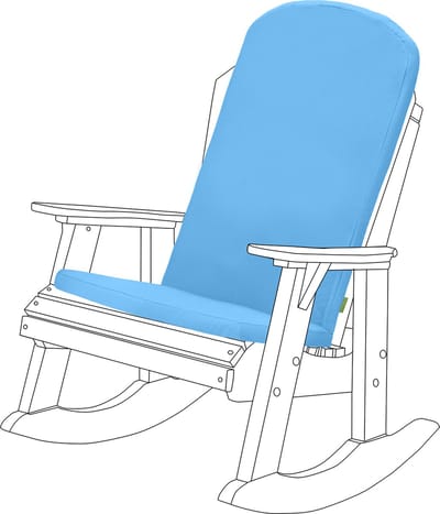 Zitkussen voor Tuinstoel - Tuinkussens Hoge Rug - Stoelkussen met Lint - 48cm x 128cm