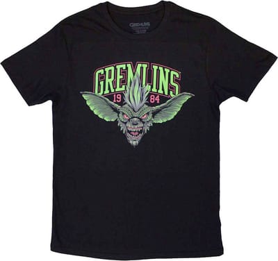 Gremlins - Stripe 1984 Green Logo Heren T-shirt - S - Zwart