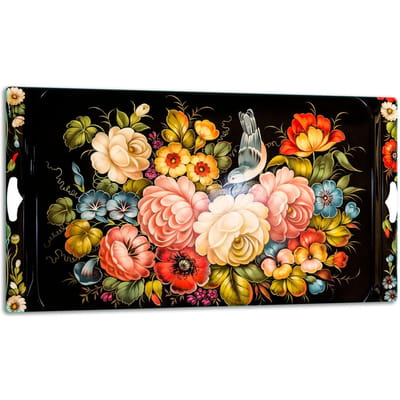TMK ArtDeko - Snijplank - 52x30cm - Glas - Bloemenmotief