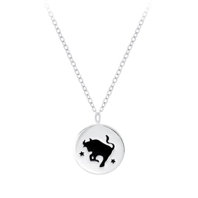 Joy|S - Zilveren sterrenbeeld Taurus Stier hanger met ketting