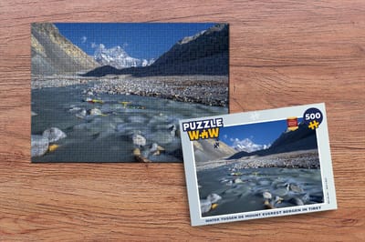 Puzzel Water tussen de Mount Everest bergen in Tibet - Legpuzzel - Puzzel 500 stukjes