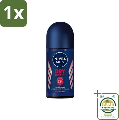 1 x Nivea Men – Deodorant Roller – Dry Impact – 50 ml- Nivea Men Deodorant Roller - Anti-transpirant - Zweetbestendig - Geurbestendig - Dry Impact