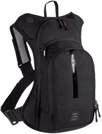 CarryQuest® - 10L Professionele Sportrugzak - Ultralichte Polyester Hiking Daypack met Bounce Free Harness, Hydratatiesysteem, Reflecterend Ontwerp & Rugventilatie - 31x12x44 cm - Zwart