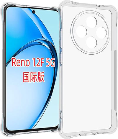 MobyDefend Hoesje - Geschikt voor Oppo Reno12 F - Transparante Shockproof TPU Backcover - Verstevigde Hoeken - Volledig Doorzichtig