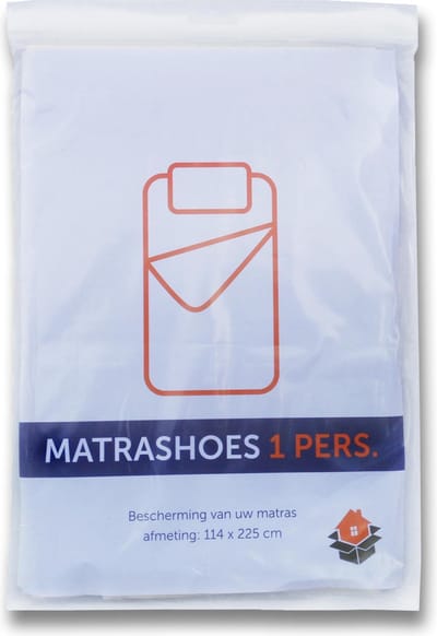 1 persoons matrashoes 114 x 225 cm. 50my. 1 stuk. (015.0233)