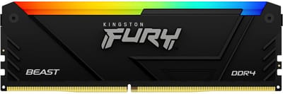 Kingston FURY Beast RGB DDR4-3600 - 16GB - CL18 - Single Channel (1 pcs) - Intel XMP - Zwart met RGB