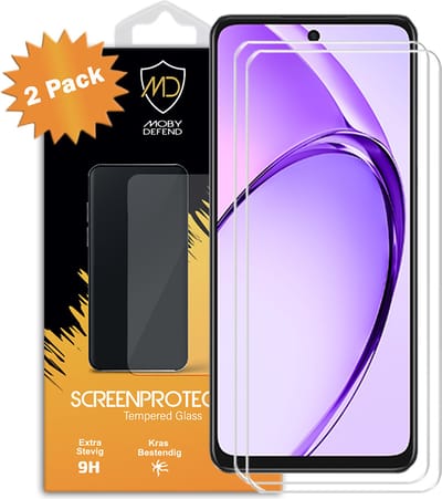 2-Pack MobyDefend Screenprotectors - Geschikt voor Oppo A40 - Case-Friendly Screensavers - Gehard Glas