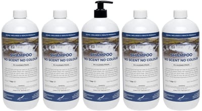 Shampoo No Scent No Colour - 1 liter - 5 Stuks - met pomp - Voordeelverpakking - Haarverzorging