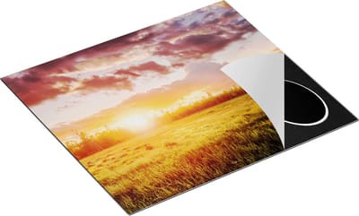 Chefcare Inductie Beschermer Zonsopkomst in het Veld - 60x50 cm - Afdekplaat Inductie - Kookplaat Beschermer - Inductie Mat