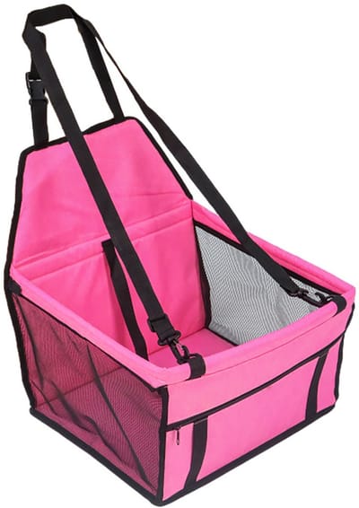 Hondenmand - Honden mand - Oxford hondenmand - Opvouwbare hondenbox transportbox auto -Transportbox hond - Opvouwbare transportbox - Ademend - Wasbaar - Klein huisdier - Stabiel - Transportbox - 40x33x45cm - Roze Rood
