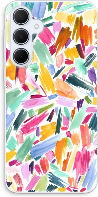 Case Company® - Hoesje geschikt voor Samsung Galaxy A35 hoesje - Watercolor Brushstrokes - Soft Cover Telefoonhoesje - Bescherming aan alle Kanten en Schermrand