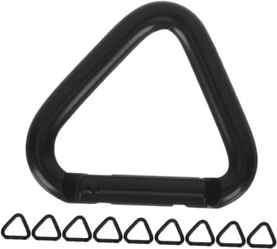 Driehoekige Karabijnhaak - Klimhaak Sleutelhanger - Outdoor Organisatie - Verbeterd Stabiliteitsontwerp - 5 x 4.5 cm - Zwart