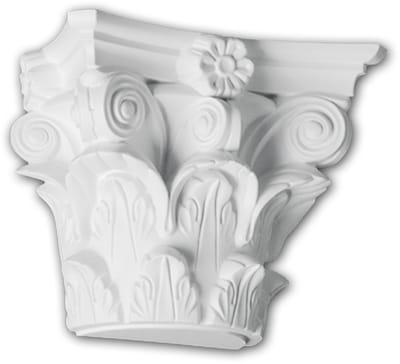 Halve zuilen kapiteel 115010 Profhome Zuil Sierelement Corinthische stijl wit