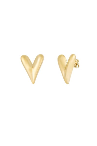 Oorbellen - Goudkleurig - Bold Hearts Oorbellen - Sieraden voor vrouwen - Oorbellen Dames - Cadeau