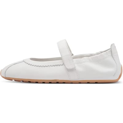 Tamaris dames leren ballerina 1-22145-46-100 damesschoenen met riempje wit