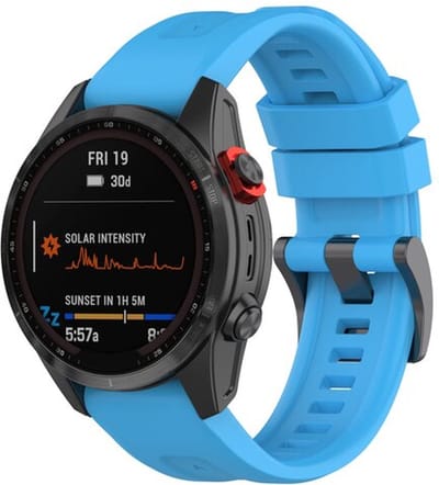 By Qubix - Geschikt voor Garmin bandje - 20mm Quickfit - Siliconen sportbandje - Blauw - Geschikt voor Garmin Fenix 7s/6s/5s / Instinct 2s / Epix Pro Gen 2 (42mm)