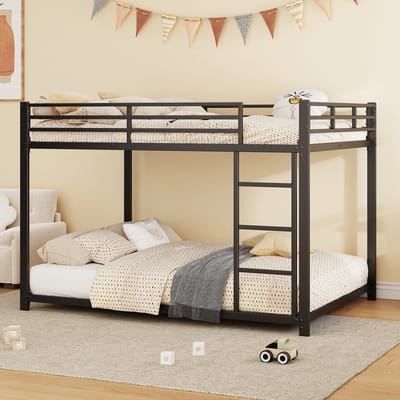 STILVORA Stapelbed 140x200 cm - Kinderbedden Voor Jongeren Met Metaal Frame En Comfortabele Hoogte - Praktisch En Veilig - Metaal - Zwart