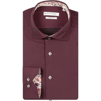 Giordano Overhemd Locarno Semi Cutaway Two-Ply Plain Twill Rood / male