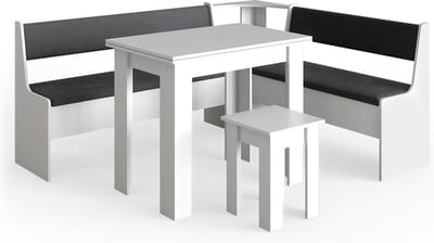 Vicco Roman Hoekbank set – 180 x 150 cm met tafel Wit