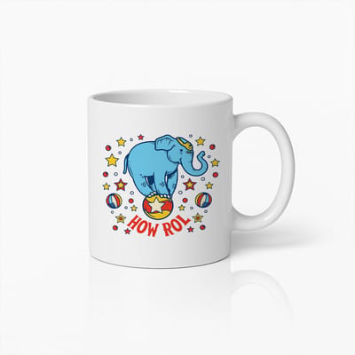 How Roll Olifant Mok 330ml – Schattige Circus Olifant Koffiebeker | Grappig Dierencadeau voor Kinderen & Volwassenen