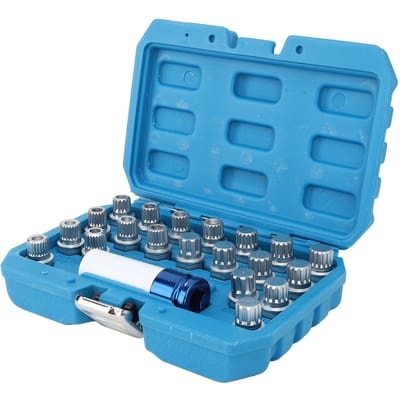Kit d'outils de dépose d'écrous de roue antivol 21 pièces avec adaptateur d'entraînement 12 pouces Acier chromé 36 1 300 pour