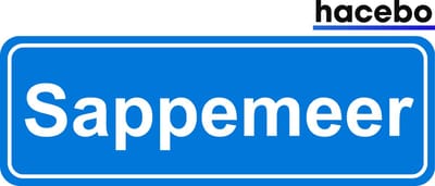 Hacebo - Plaatsnaam Sticker - 29x10 CM - Sappemeer sticker - Verkeersborden sticker - grappige cadeaus - Sappemeer