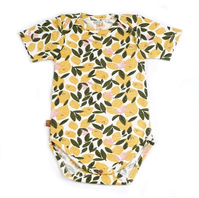Frogs and Dogs - kraamcadeau / baby - Lemon - romper - maat 68
