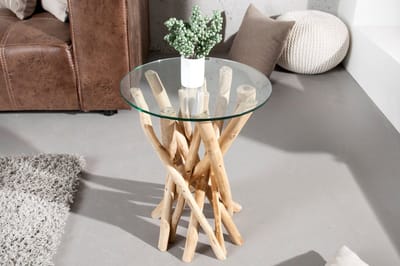 Design Bijzettafel DRIFTWOOD 40cm Teak Ronde salontafel - 19807-1