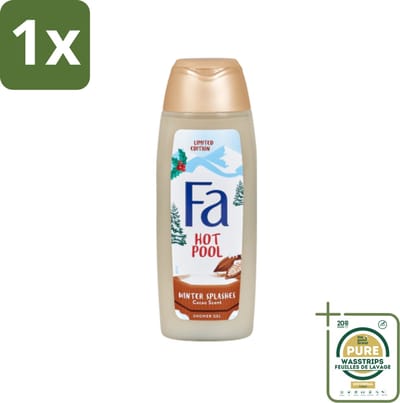 1 x Fa - Douchegel - Winter Splashes Hot Pool Cacao - Warm & Verwarmend - Verzachtend - 250 ml- Douchegel - Winter - Verwarmend - Cacao - Verzachtend