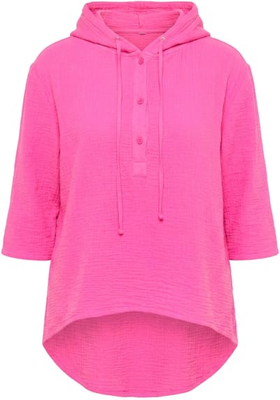 Angel of Style - Dames - Blouse A-lijn mousseline capuchon - Hibiscusrood - Maat 46