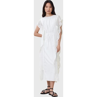 AllSaints Ola Dress Off White Taglia: 4 | Abiti Midi Outlet | Donna | Bianco