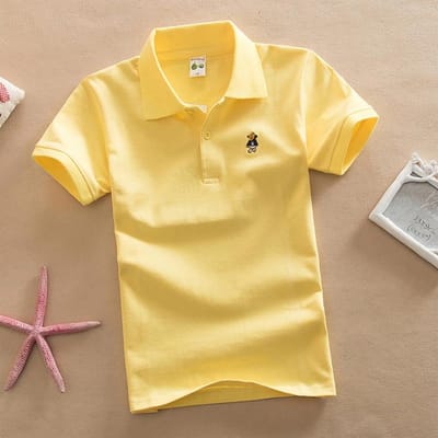 1-13-15 jaar oud effen poloshirt wit rood zwart korte mouwen student zomer schooluniform oudere kinderen puur katoenen T-shirt 110cm beige
