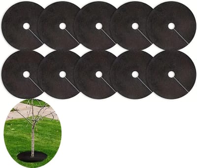 Anti-Worteldoek - 42 CM - 10stuks - Herbruikbaar - Wortelbescherming en isolatie - Gronddoek Onkruidvlies Tegen Onkruid - Winterboomhoes - Vorstbescherming en wortelisolatie - Plantenstronkhoes - Geschikt voor buiten, tuin, koud weer