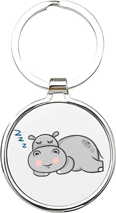Akyol - nijlpaard Sleutelhanger - Nijlpaard - dierenliefhebbers - hippo - zoogdier - safari - dierentuindier - hippopotamus - rivierpaard - dierentuin - dierendag - grijze nijlpaard - safari dier - baby nijlpaard - hoefdier - 4 x 7,5 CM