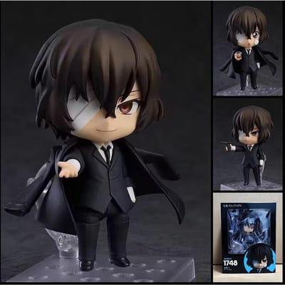 10cm Bungo Stray Dogs Q Editie Osamu Dazai Nakahara Chuuya Anime Figuur PVC Actie Figuur Standbeeld Figuur Set Speelgoed Cadeaus Premium Kwaliteit With box
