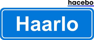 Hacebo - Plaatsnaam Sticker - 29x10 CM - Haarlo sticker - Verkeersborden sticker - grappige cadeaus - Haarlo
