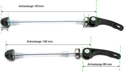 Zwarte Fiets Snelspanner Set voor Voor- en Achterwielen