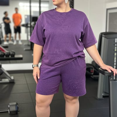 Sport outfit paars, Short en T-Shirt XXL
