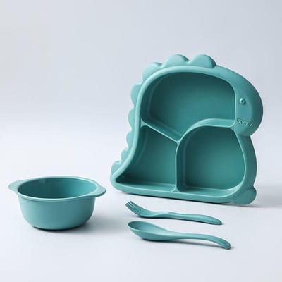 Cartoon Dinosaurus Kinder Dinerbord Kleuterschool Baby Servies Dinerbord Verdeeld Servies Set voor Kinderen One size
