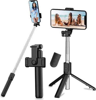 TOVBMUP Selfie Stick - 3-in-1 - Bluetooth Selfie Stick - Telescopisch statief - Met afneembare afstandsbediening - Draaibaar - Compatibel met de meeste telefoons van 4-6,5 inch