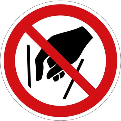 Niet ingrijpen verbodsbord - P015 | gecoat dibond materiaal | 10 cm