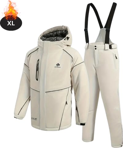 Bovista Skipak - SkiBroek - Skijas - Ski Suit - Wintersport - Heren - 2-Delig - Beige- Maat XL