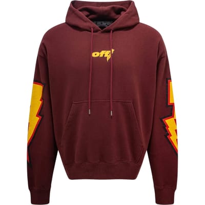 Off-White Thunder Stable Skate Fit Burgunderroter Kapuzenpullover